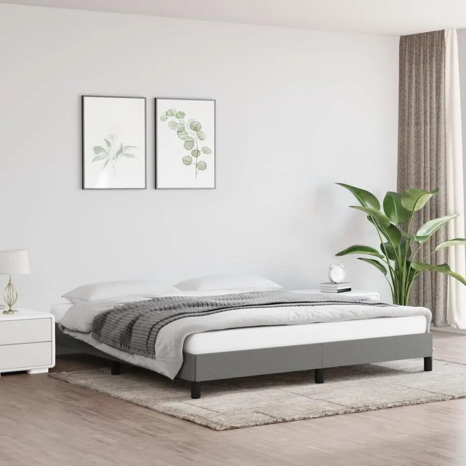 vidaXL - Bed frame zonder matras - Donkergrijs - Stof - 160x200 cm