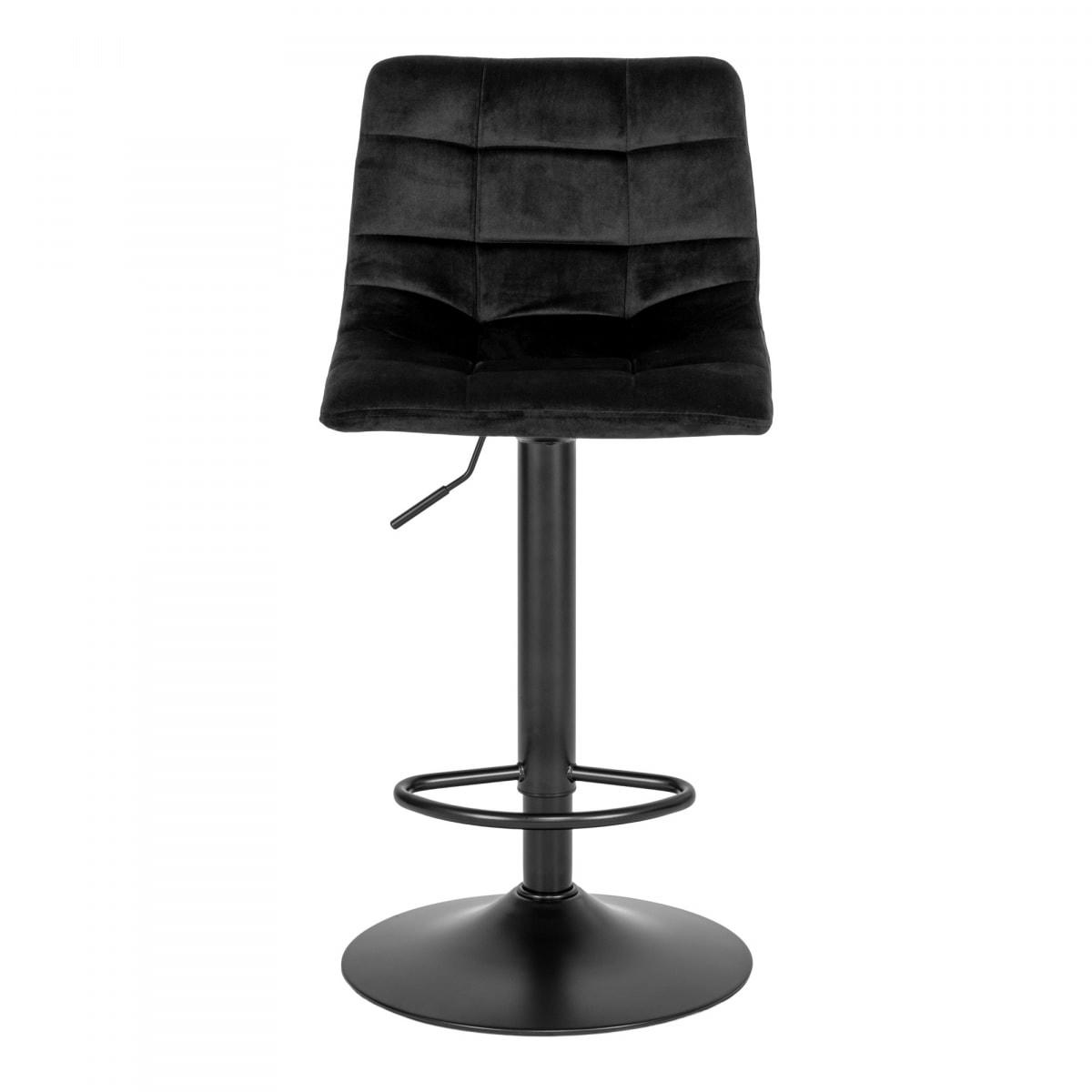 WESTERN - Tabouret de bar en tissu avec pieds noirs noir