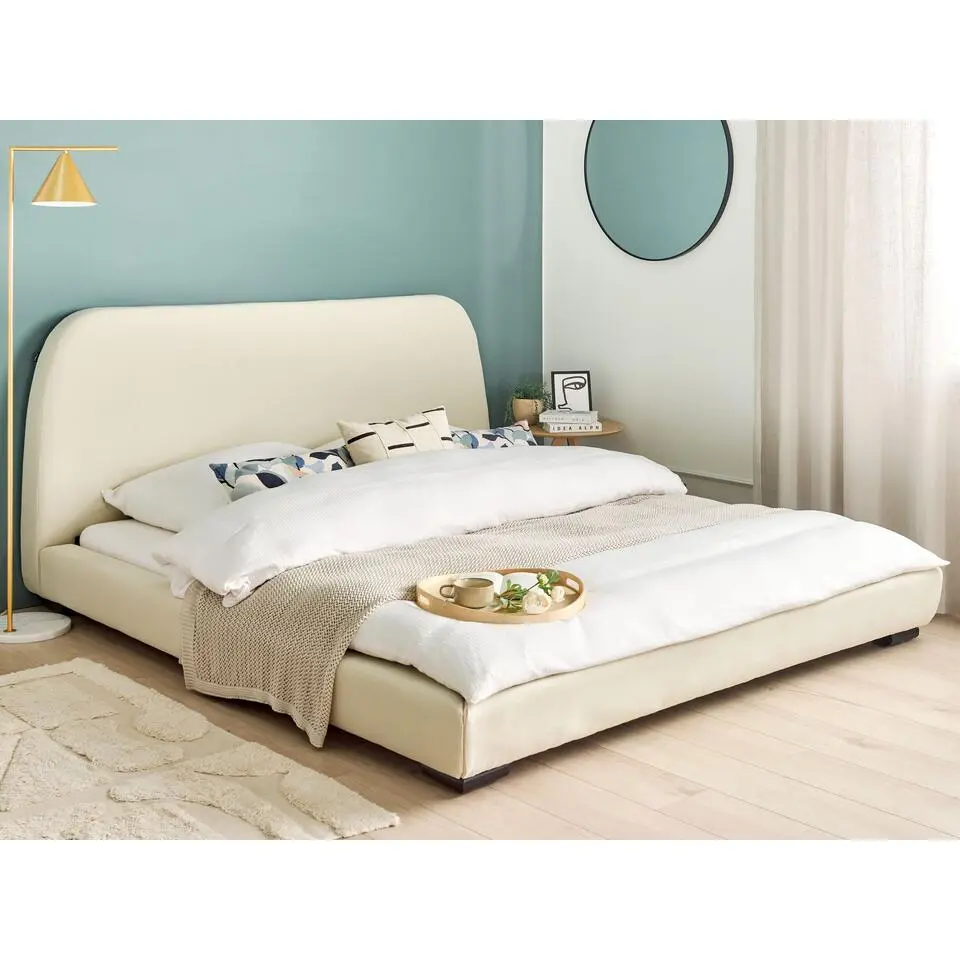 ROISEL - Tweepersoonsbed - Cr&egrave;me - 180 x 200 cm - Stof