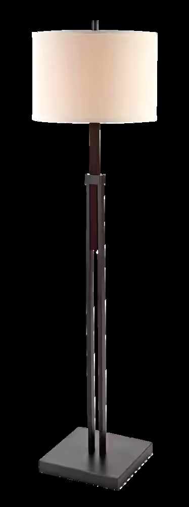 CANVAS Avery White Fabric Shade Floor Lamp, 60-in, Oil Rubbed Bronze/Wood