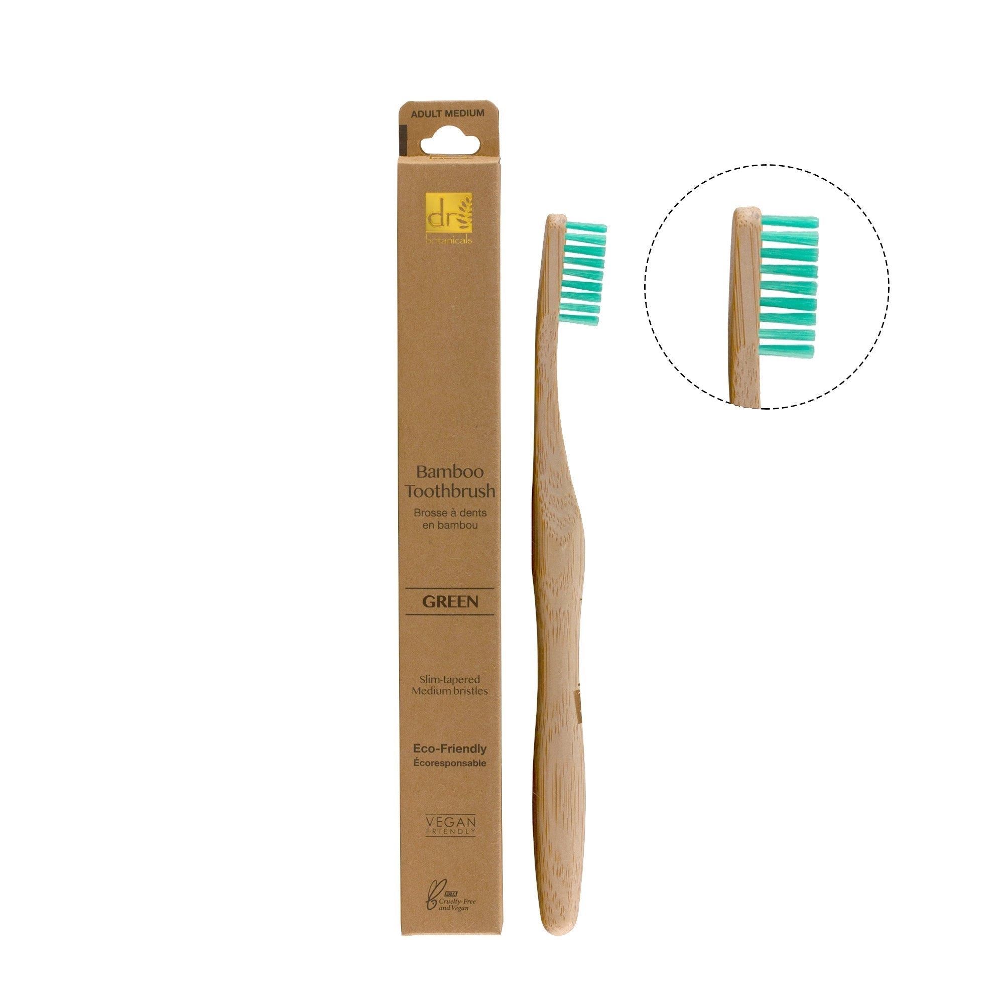 Dr. Botanicals Bamboo Toothbrush Green x 2 Duo Set