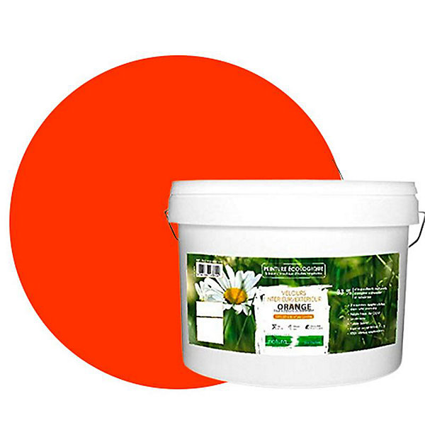 Orange Peinture interieur exterieur aspect velours Natura - Orange - 10L