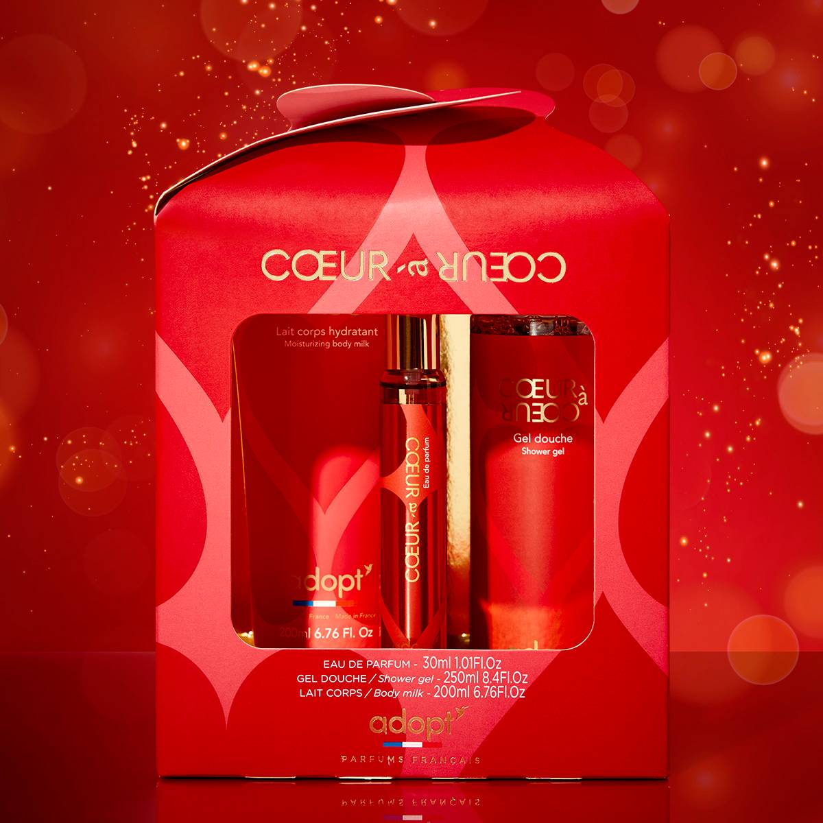 Coeur à coeurCoffret eau de parfum 30 ml   gel douche 250 ml   lait corps 200 ml
