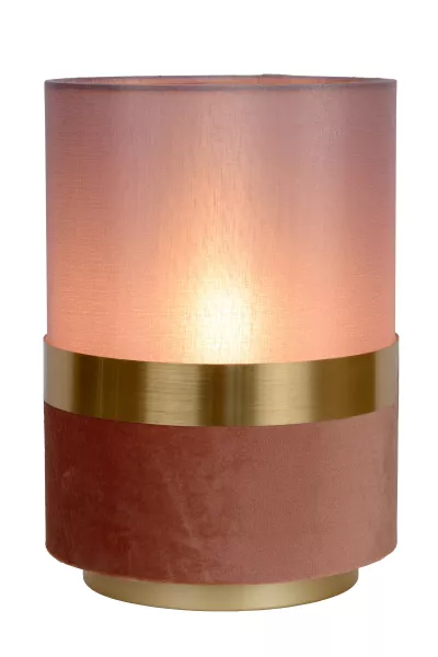 Lampa stołowa z abażurem różowo-złota Extravaganza 1xE14x5W wys:22cm Lucide