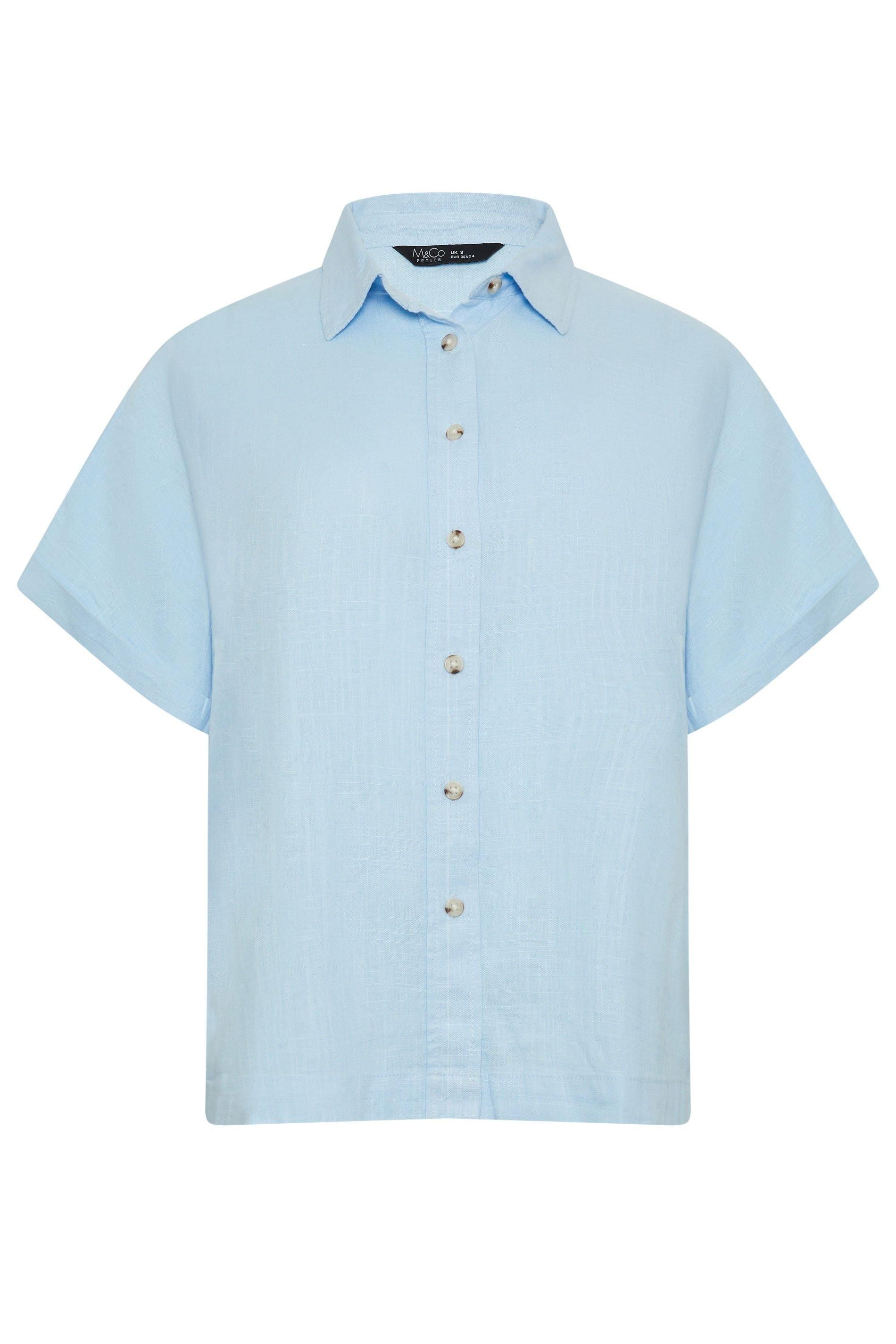 M&Co Petite Short Sleeve Linen Shirt