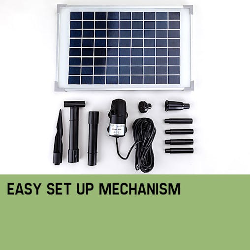 NNEMB 50W Solar Powered Fountain Submersible Water Pump Pond Kit Power Garden Panel