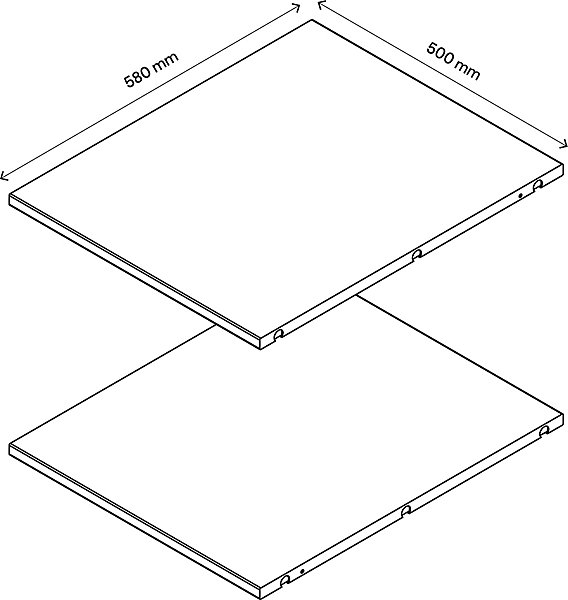 2 tablettes effet chêne GoodHome Atomia L. 46,4 x P. 56,2 cm