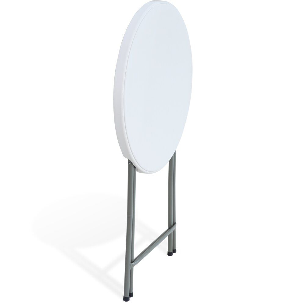 Table bar de jardin pliante Fiesta ronde plastique blanc Ø80xH110cm