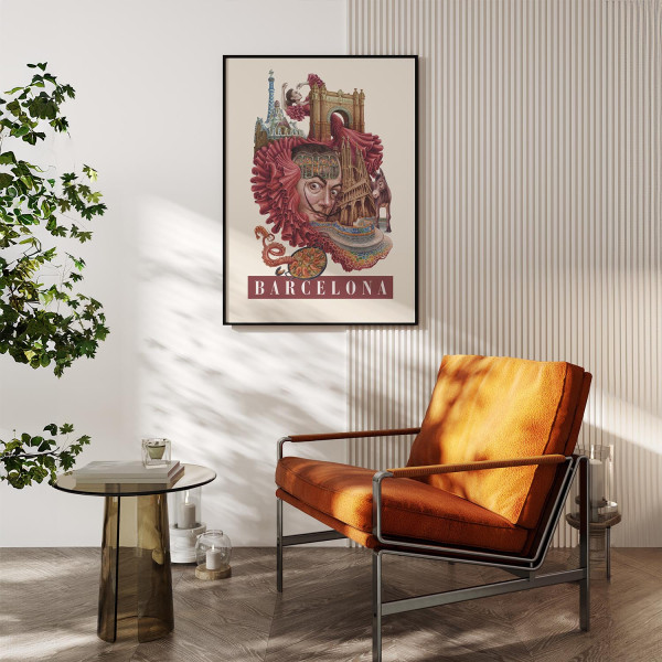 Plakat Barcelona, miejska dekoracja 20x30 cm