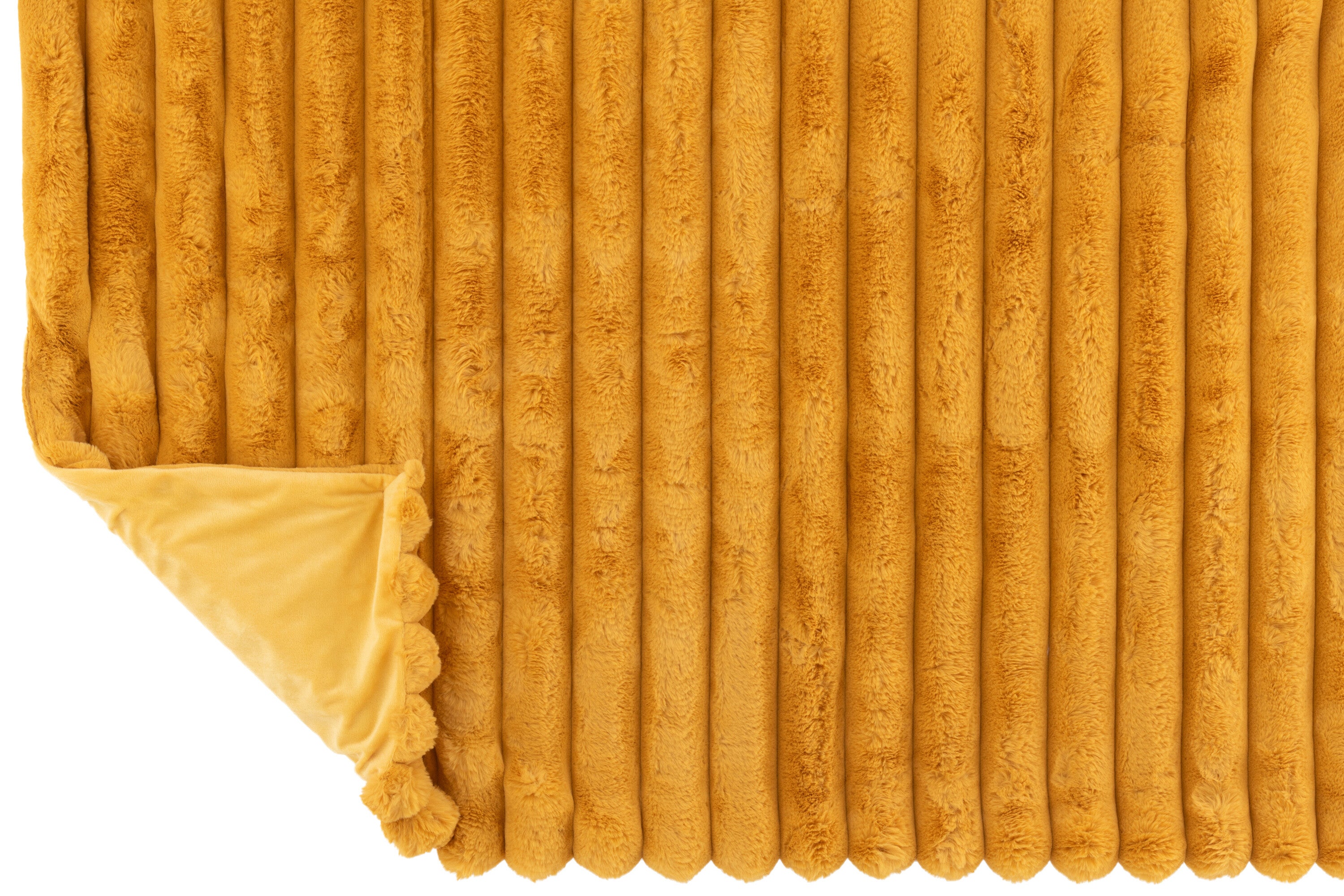 J-Line plaid Large Corduroy - polyester - oker - 180 x 130 cm