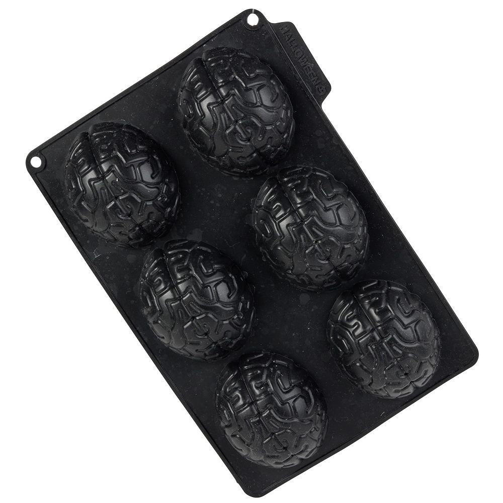 Moule gâteau silicone Halloween x6 cervelle 27x19xH3,5cm