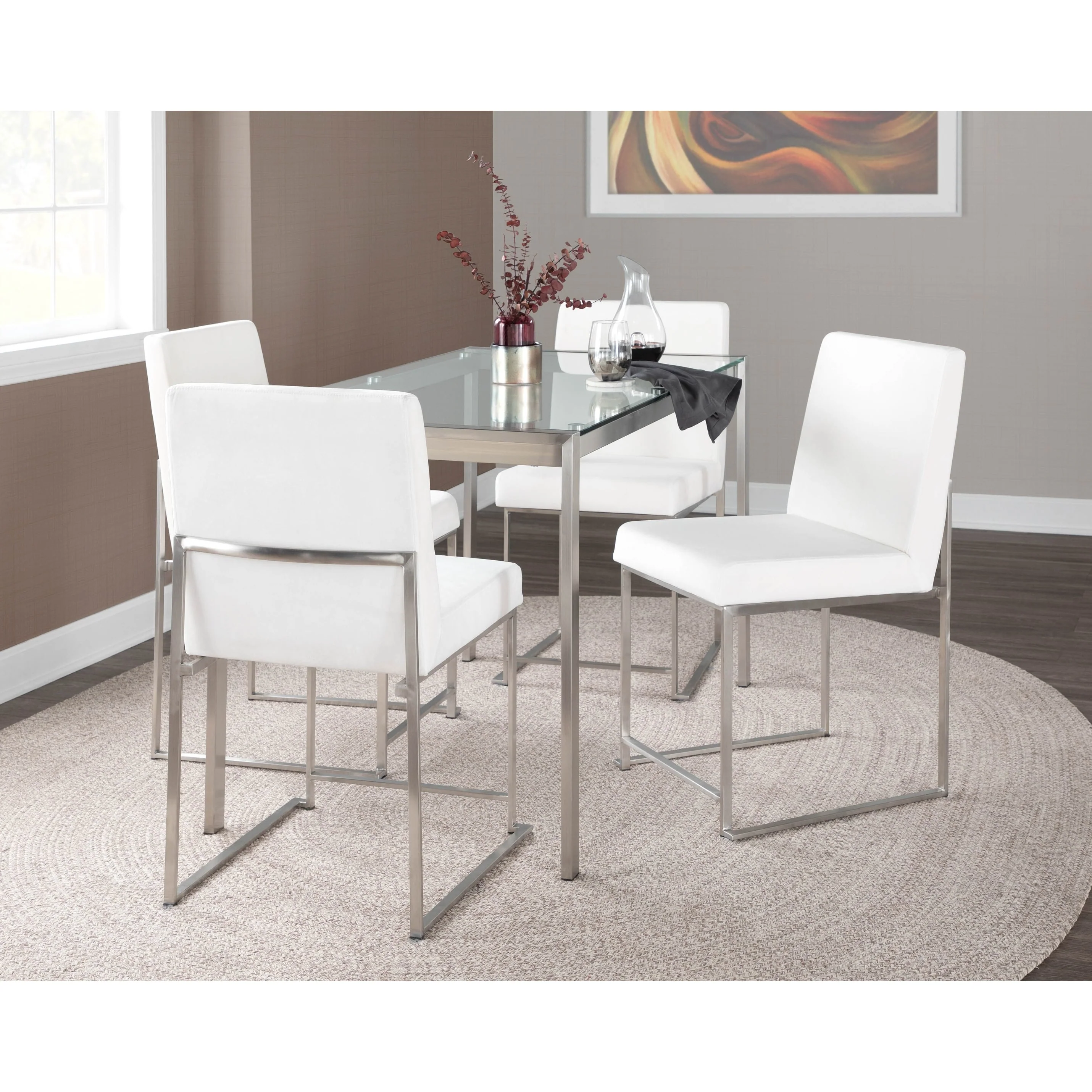Fuji Contemporary Stainless Steel Dining Table - N/A