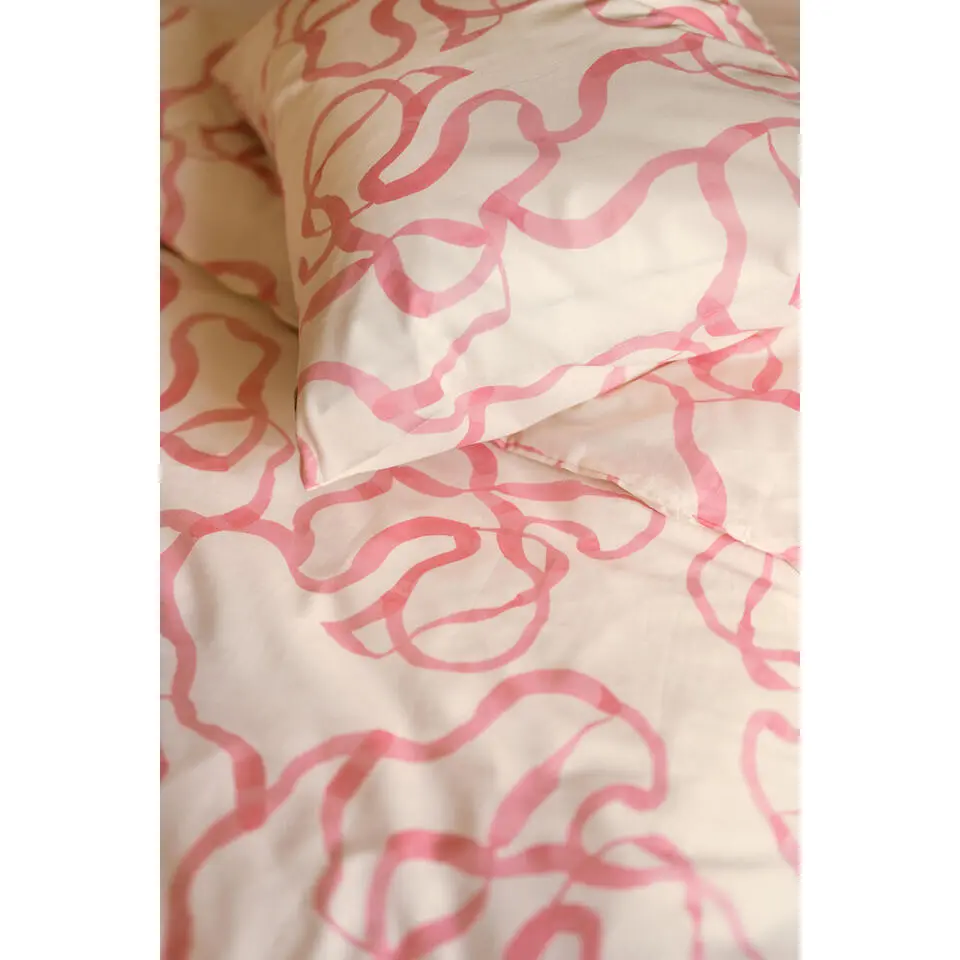 Dindi Home - Dekbedovertrek Pink Party - 140x220 cm - Off White / Roze