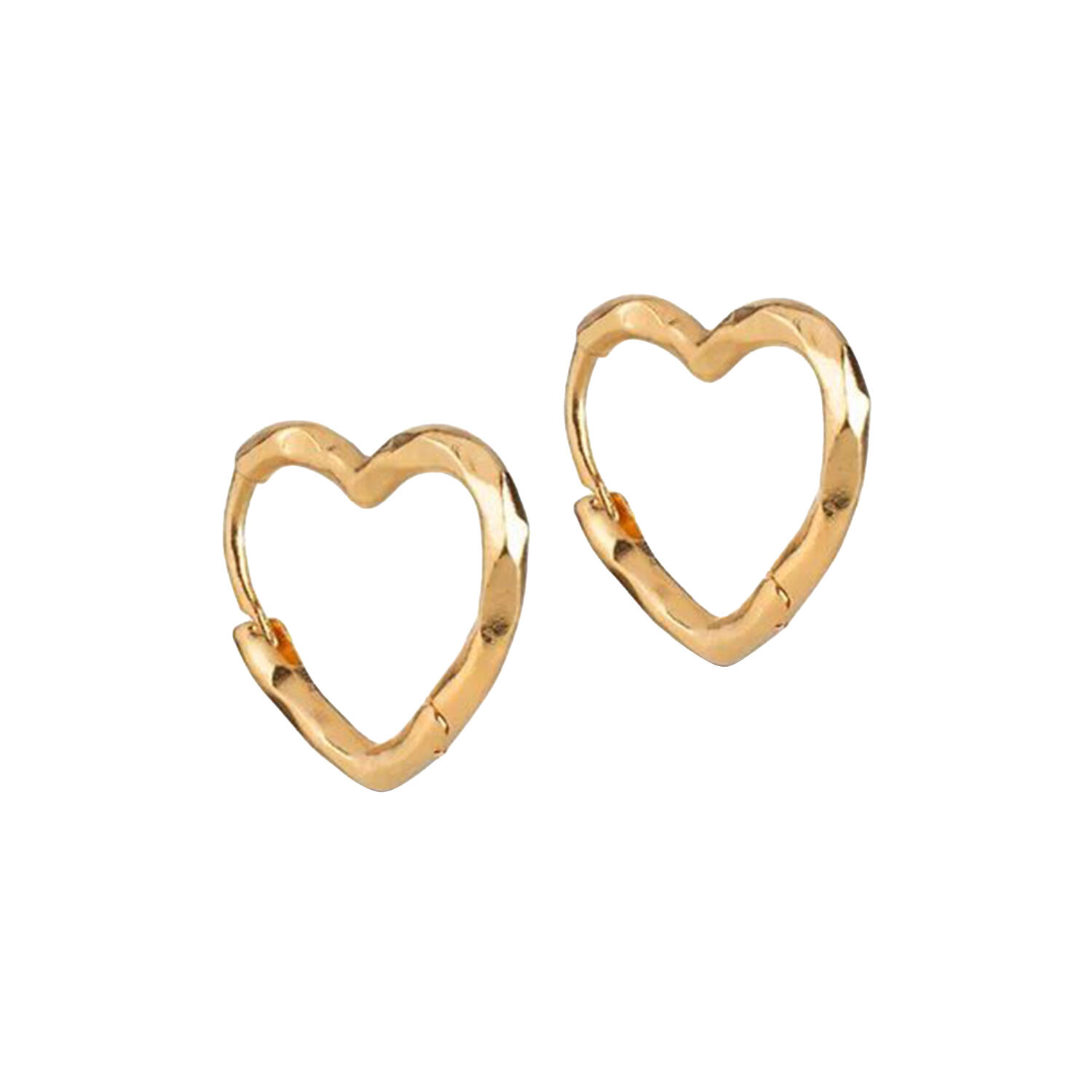 Organic&nbsp;Heart&nbsp;hoops, forgyldt