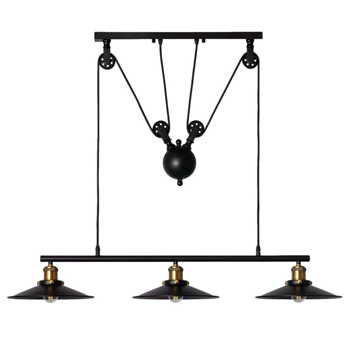 Lampa wisząca czarno-złota Monte 3xE27x40W wym: 120x102x26 cm Abruzzo