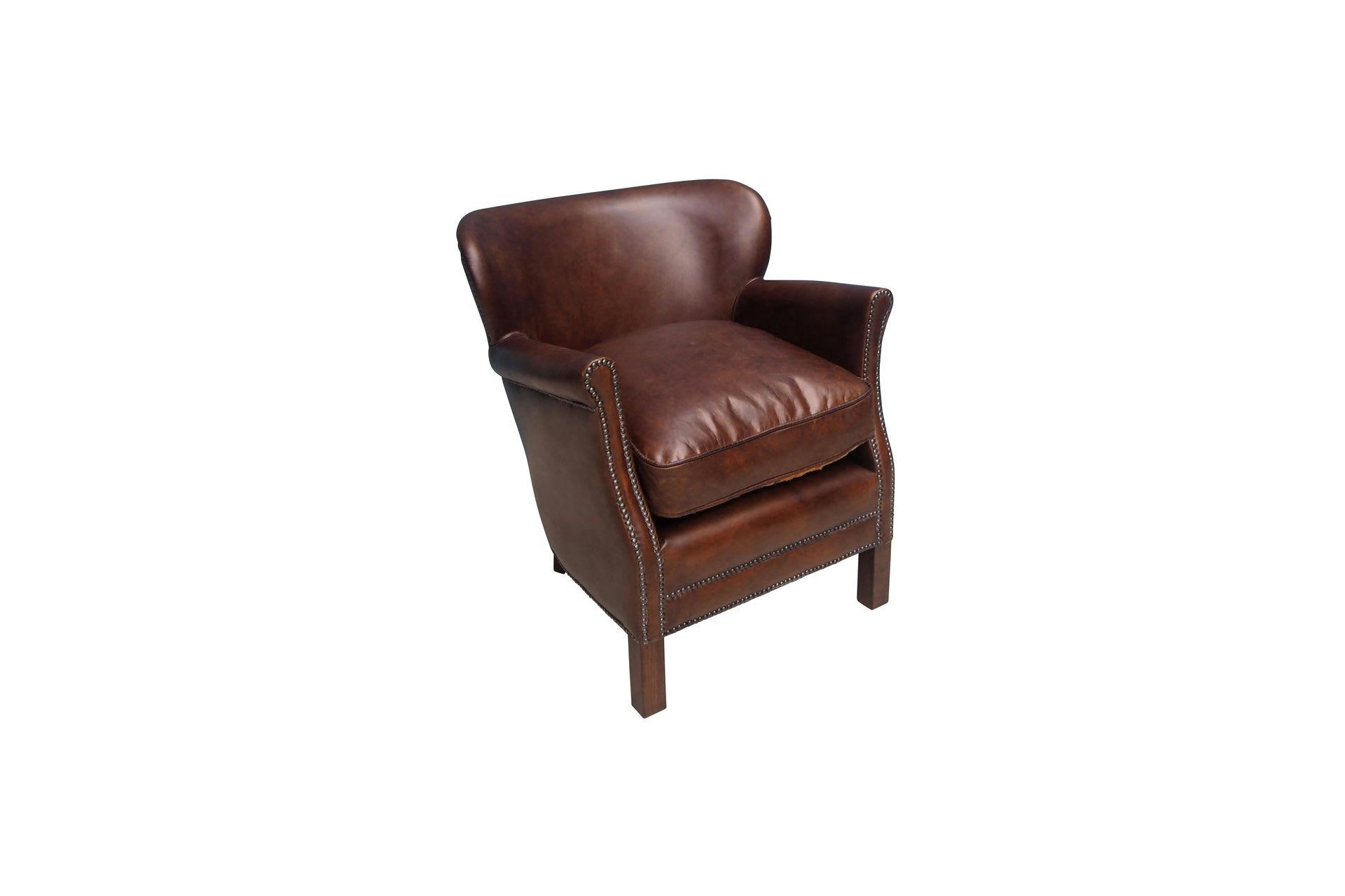 TURNER - Fauteuil en cuir marron
