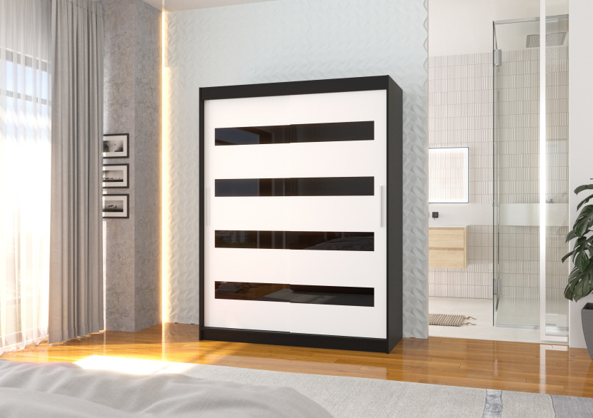 Szafa przesuwna z lacobelem MARTINEZ 150 Black