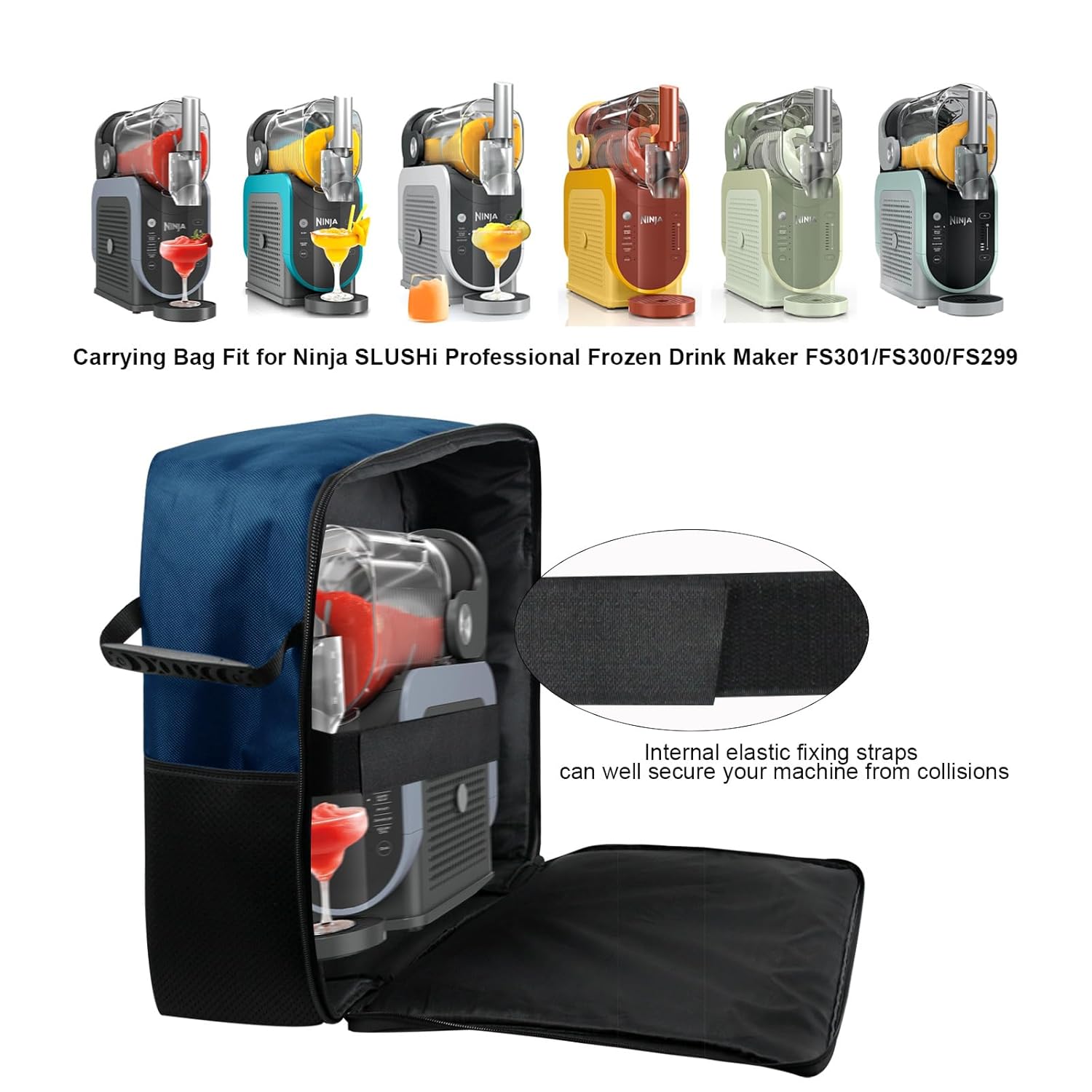 Carrying Case for Ninja SLUSHi Slushie Machine FS301/FS301OR,Outdoor Travel Bag Ninja SLUSHi Frozen Drink Maker FS300/FS299,Slushie Maker Accessories Tote