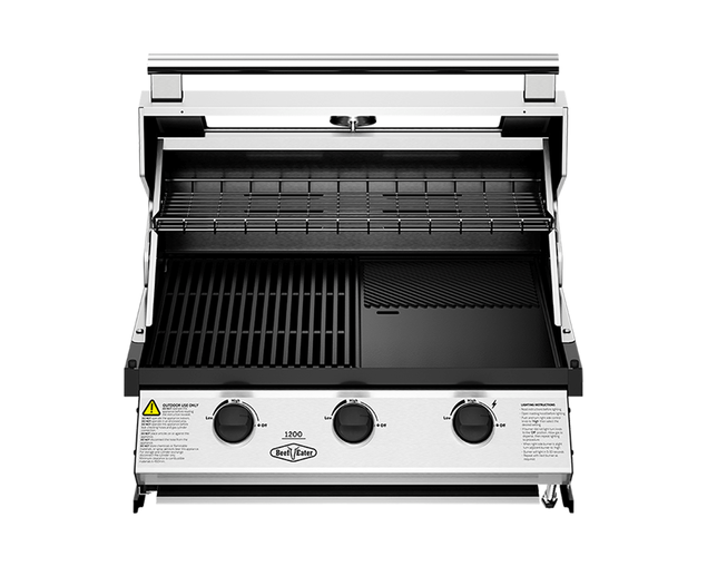 BeefEater 1200 Series 3 Burner Built In BBQ - Stainless Steel