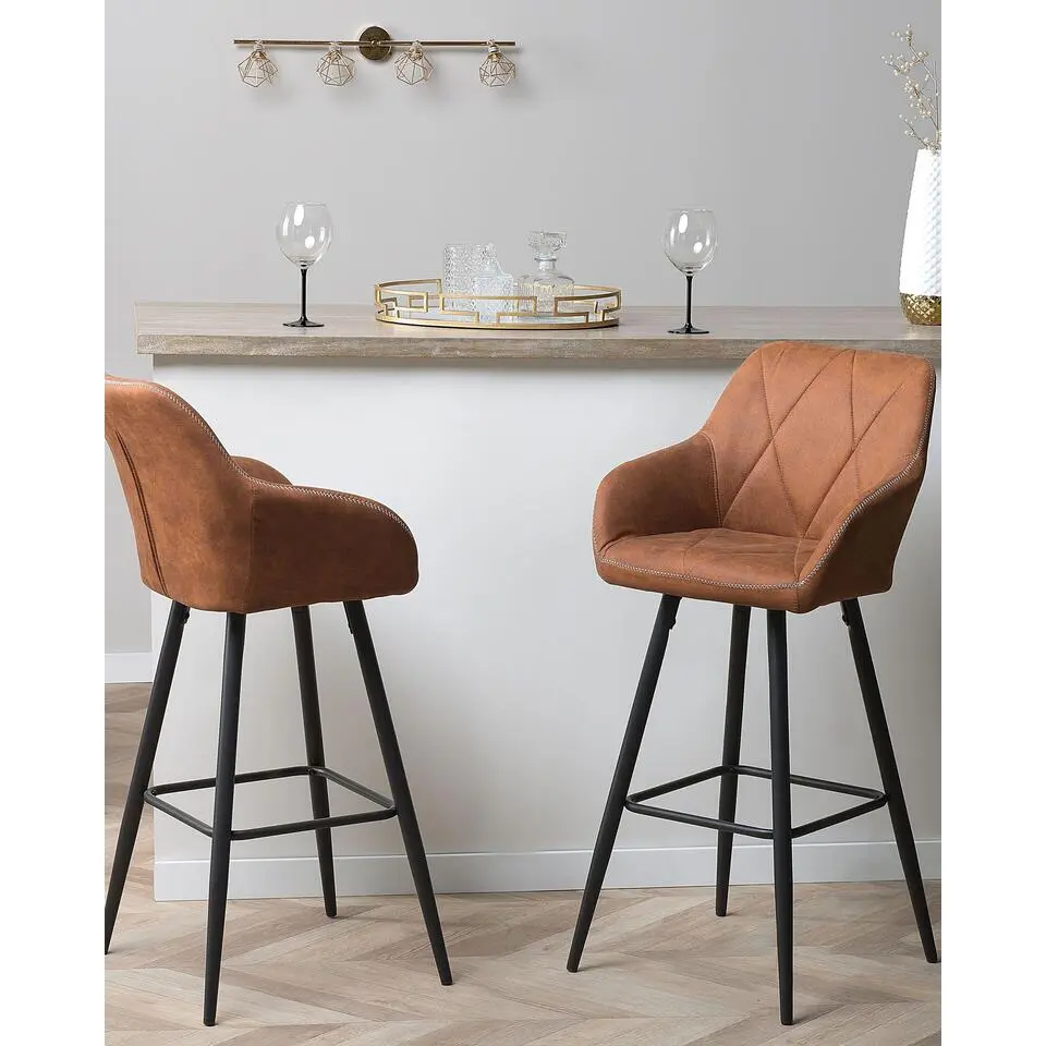 DARIEN - Barkruk - Bruin - Polyester