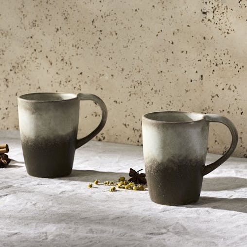 Grand Designs Dusk Stoneware 4 Piece Mug Set 300ml Cream & Brown