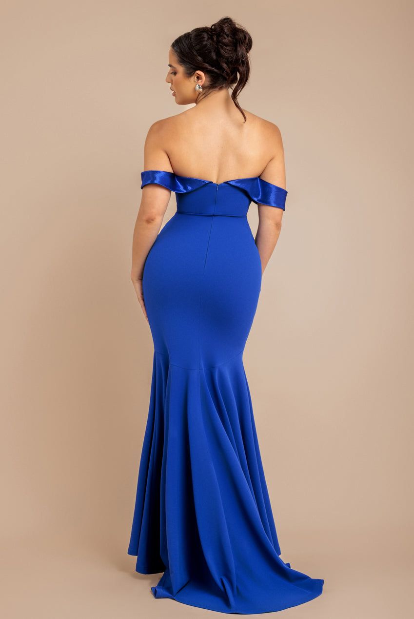 Goddiva Satin Band Bandeau Maxi Dress