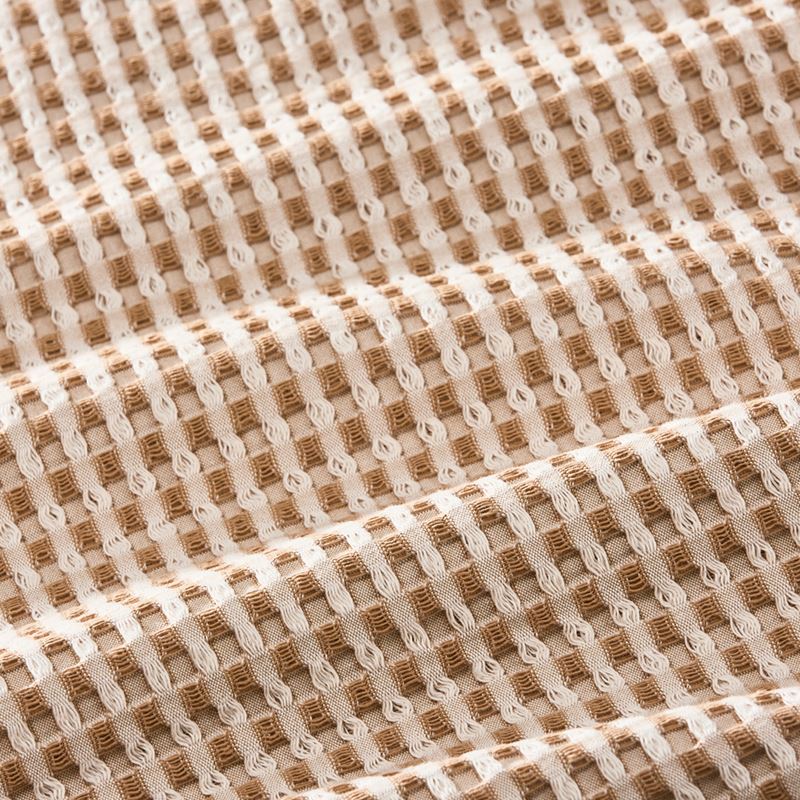 European Collection Turkish Cotton Natural & Tobacco Waffle Blanket