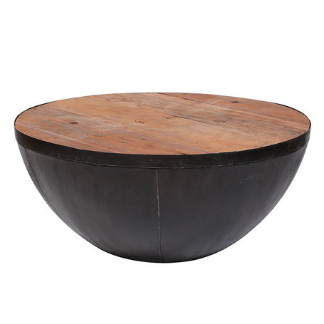 Giga Meubel Salontafel Raft - Naturel Hardhout - Ø90x40cm