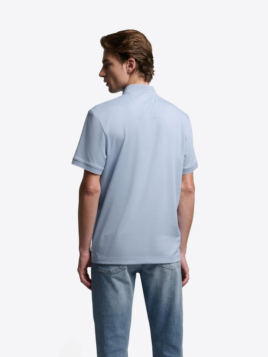 Polo col boutonné maille chinée