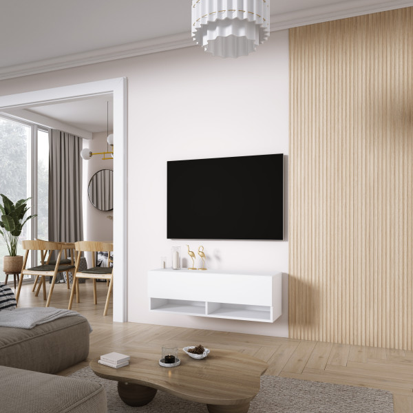 Szafka RTV Biały Mat, 100 × 32 × 34 cm