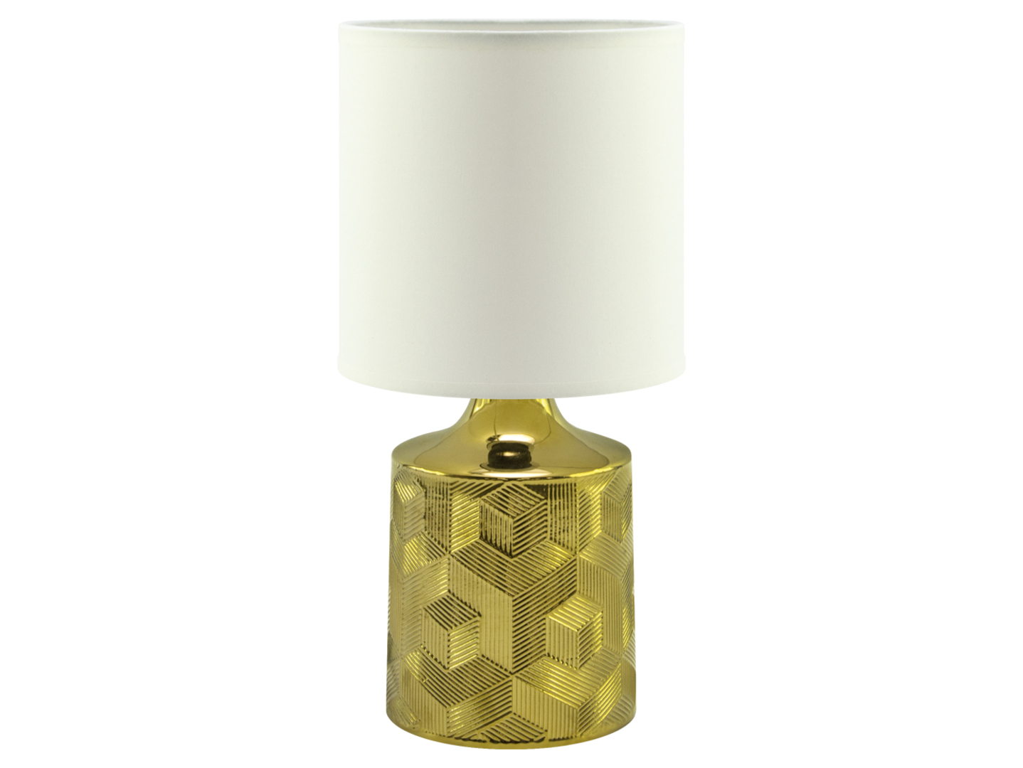 Lampa stołowa Linda ceramiczna biało-złota