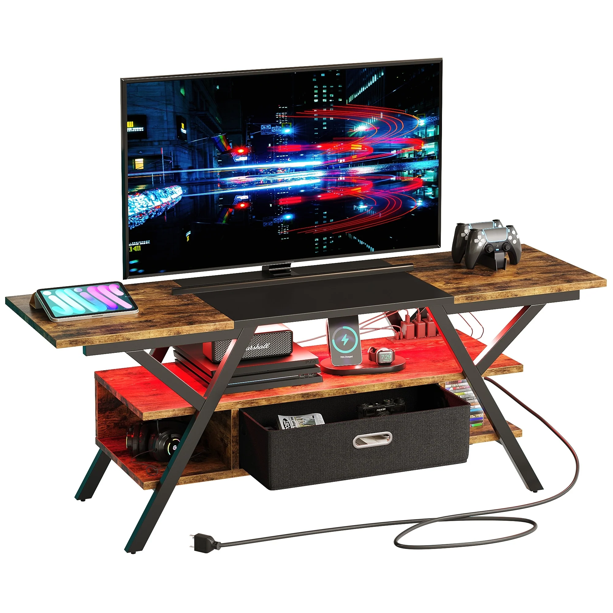 55 inch LED TV Stand for TVs up to 65 inch Media Console Entertainment Center with Drawer