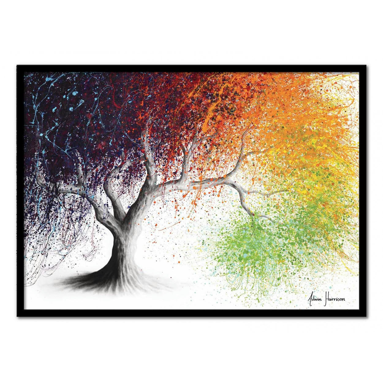 ASHVIN HARRISON - RAINBOW SEASONS TREE - ASHVIN HARRISON - Affiche d'art 30 x 40 cm