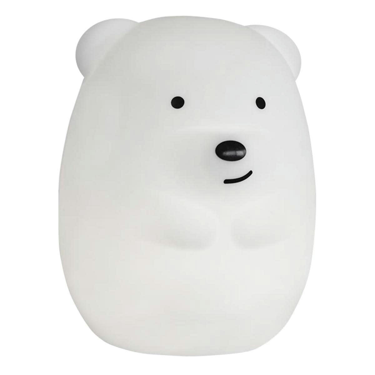 TEDDY - Veilleuse bébé ours sans fil touch LED Silicone Blanc H19CM