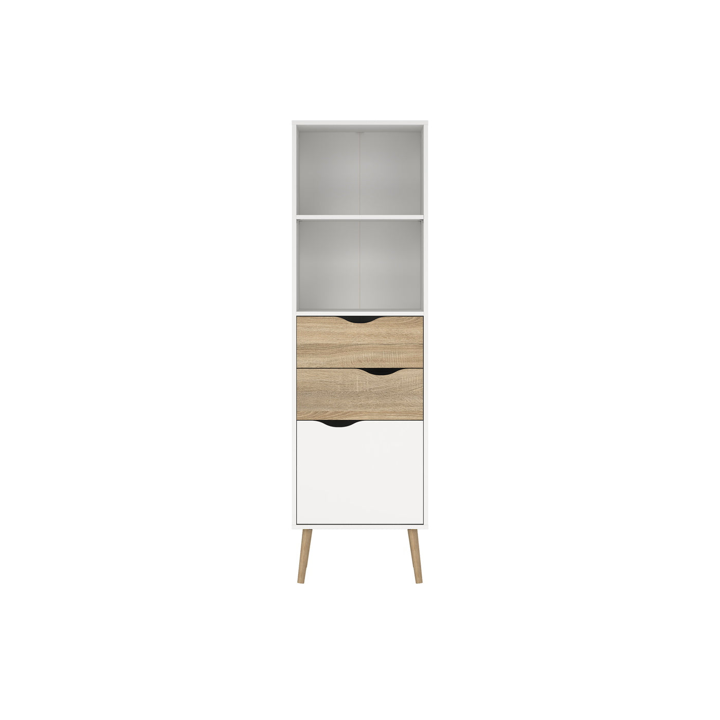 Giga Living - Boekenkast Wit Naturel - 50x170x40cm - Oslo