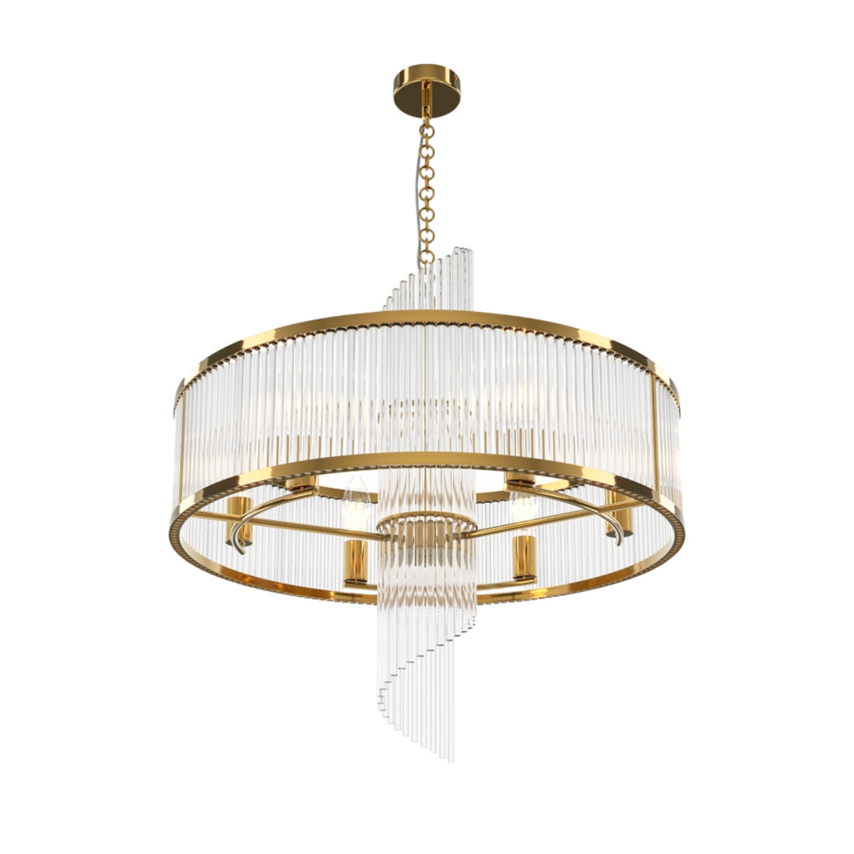 Lampa wisząca złoto-przezroczysta Frame 6xE14x60W Maytoni