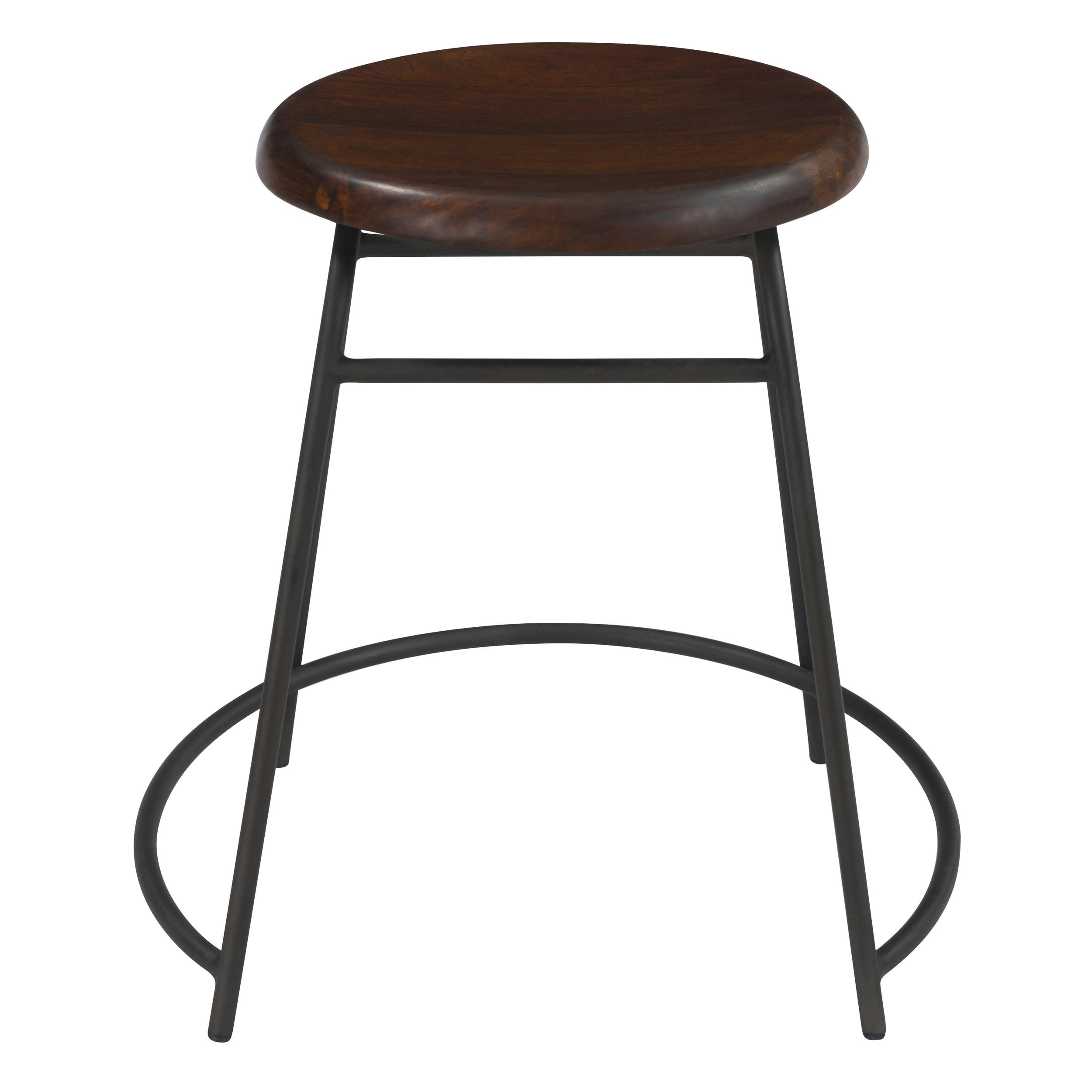 BARNEY - Tabouret en bois foncé (lot de 2)