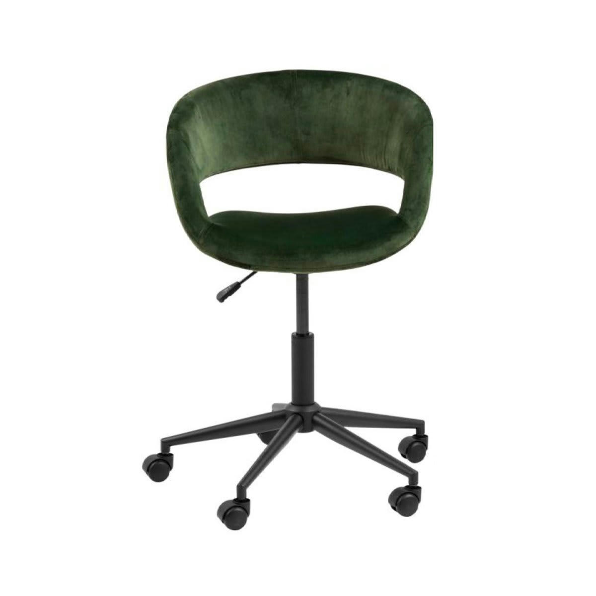 GRADE - Chaise de bureau moderne à roulettes en velours vert