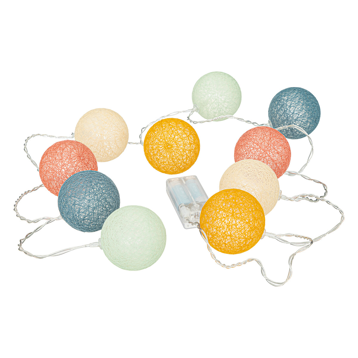 "Oya" battery-operated 10-ball LED garland Multicoloured, L.175 cm