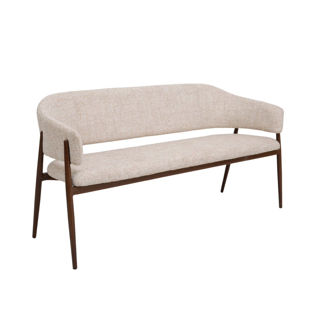 DÉJA Living Eetkamerbank Dénia - Beige/Walnoot - 200cm