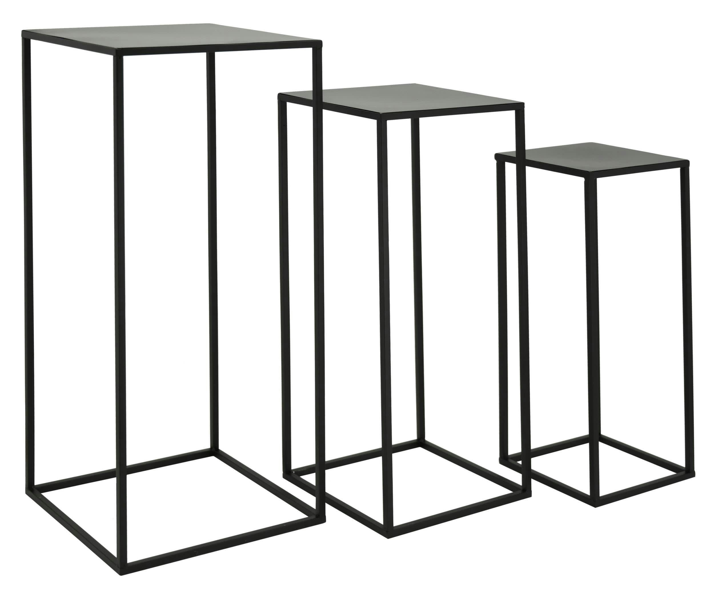 - Sellettes en métal noir (lot de 3)