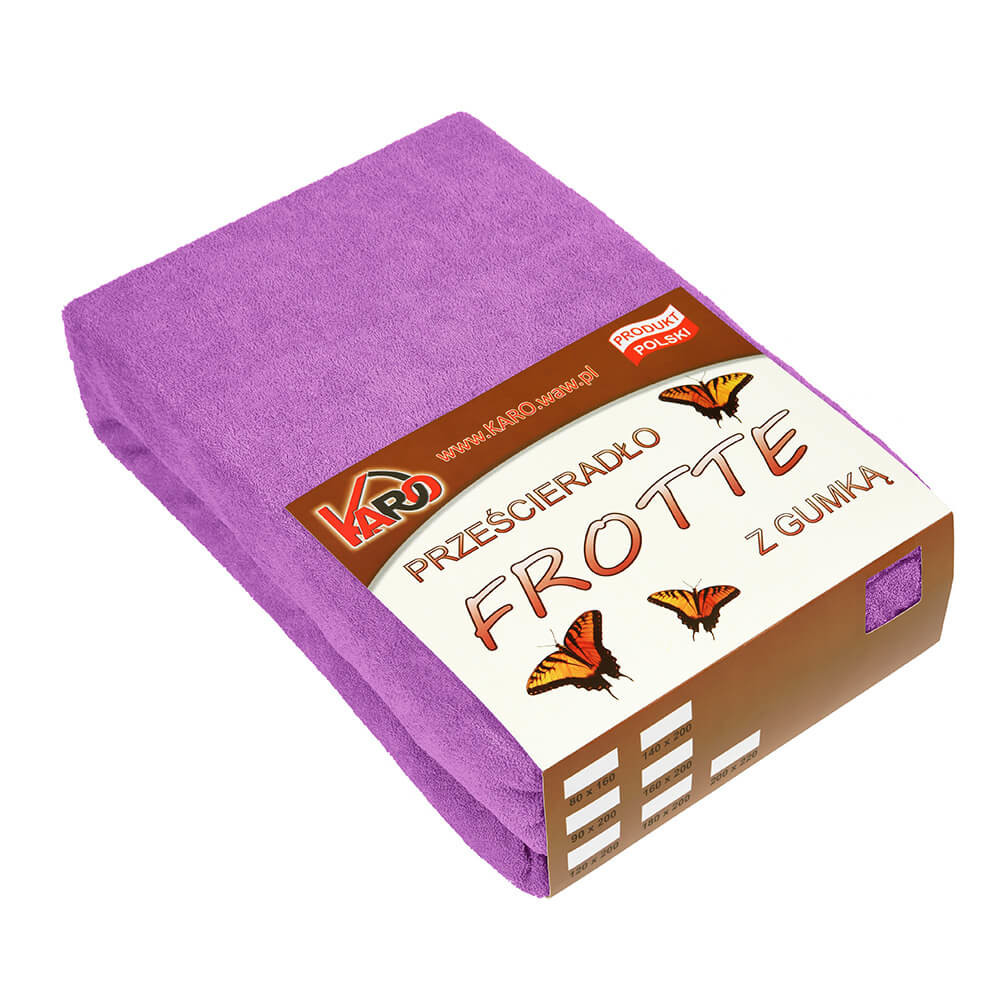 Prześcieradło frotte z gumką 180x200 fuksja 062 KARO