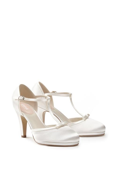 Paradox London Satin 'Misty' High Heel Stiletto T-bar Shoes