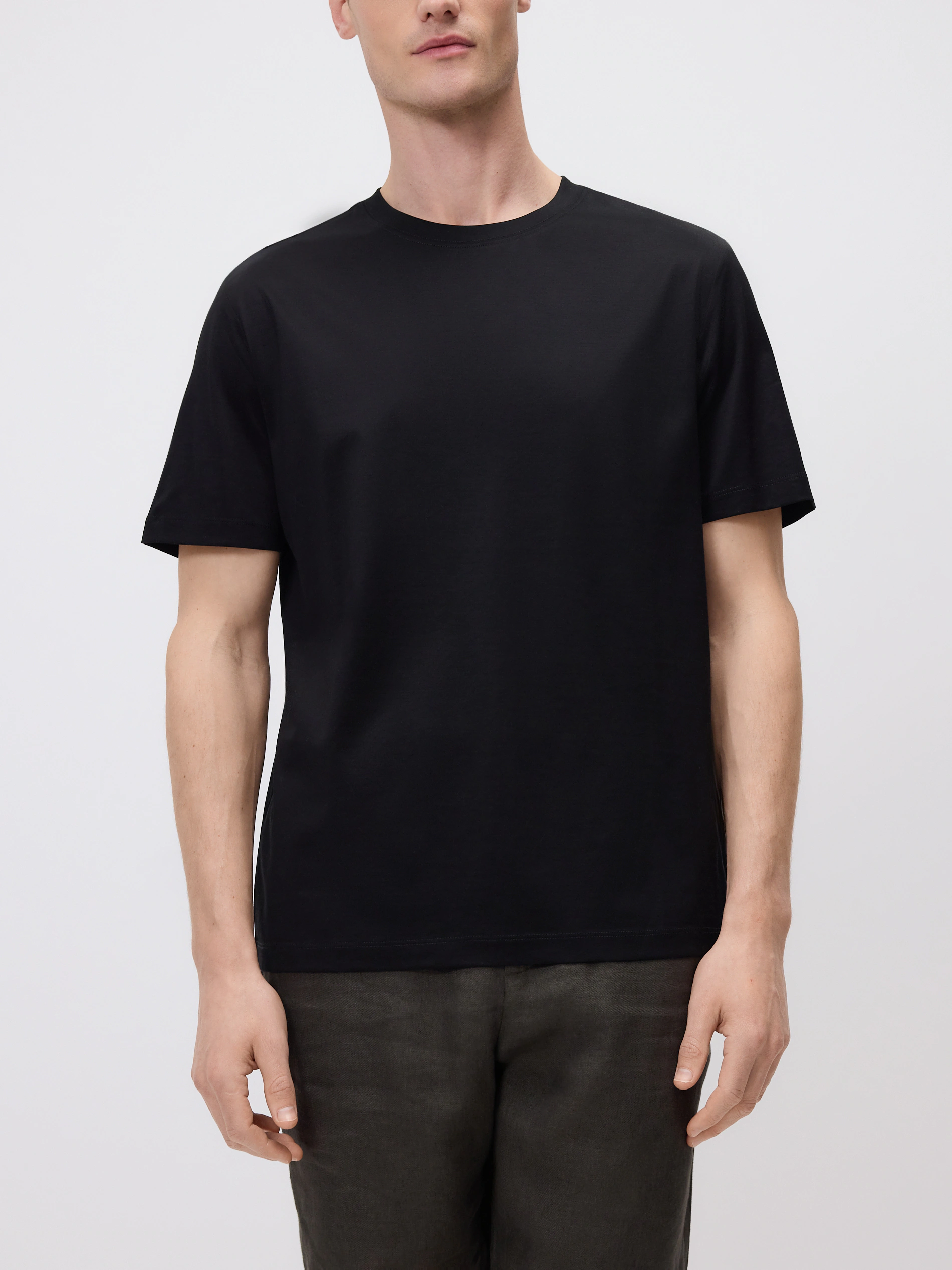 T-shirt regular z bawełną merceryzowaną