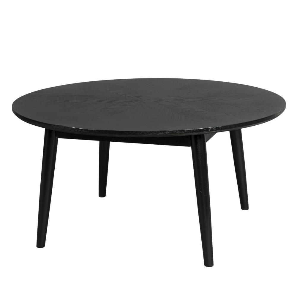 FABIO - Table basse d'appoint ronde en bois D80cm noir