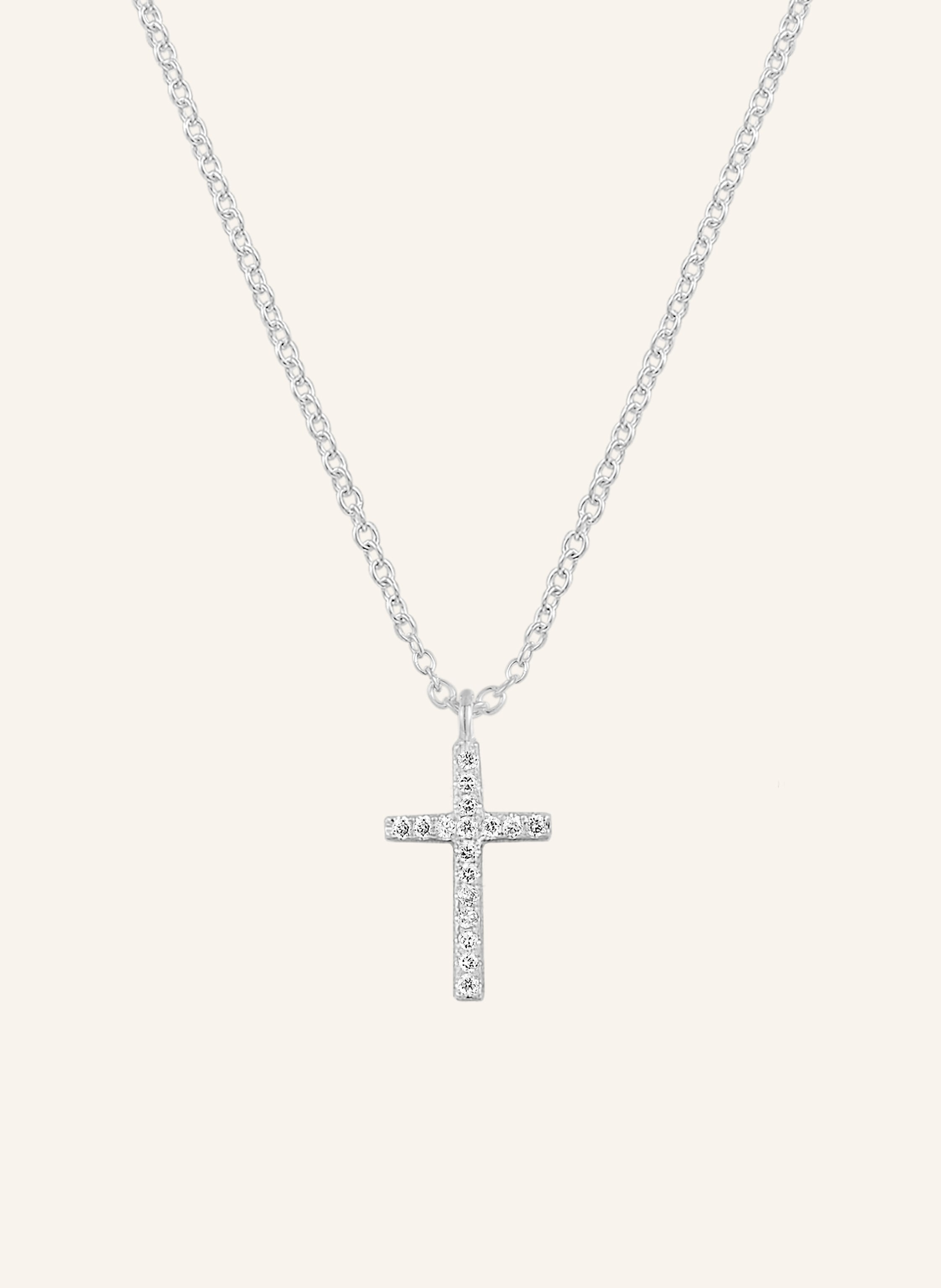 Leaf Halskette KREUZ aus 18 Karat Weißgold mit Diamanten