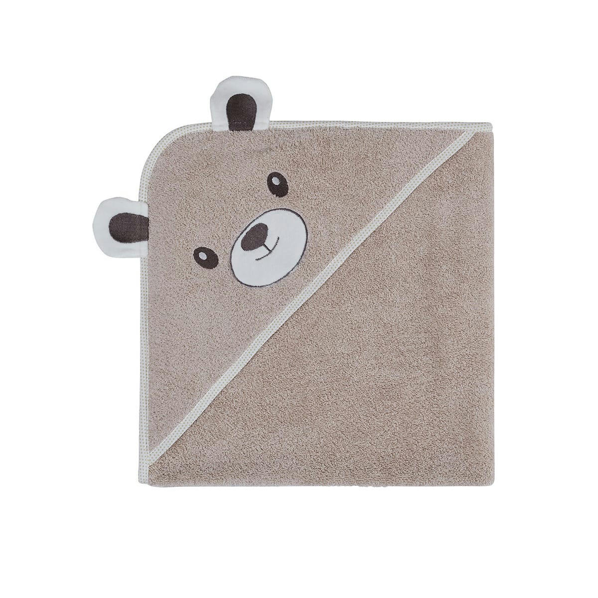 BOBBY L'OURS - Cape de bain bébé  sable  75x75 cm