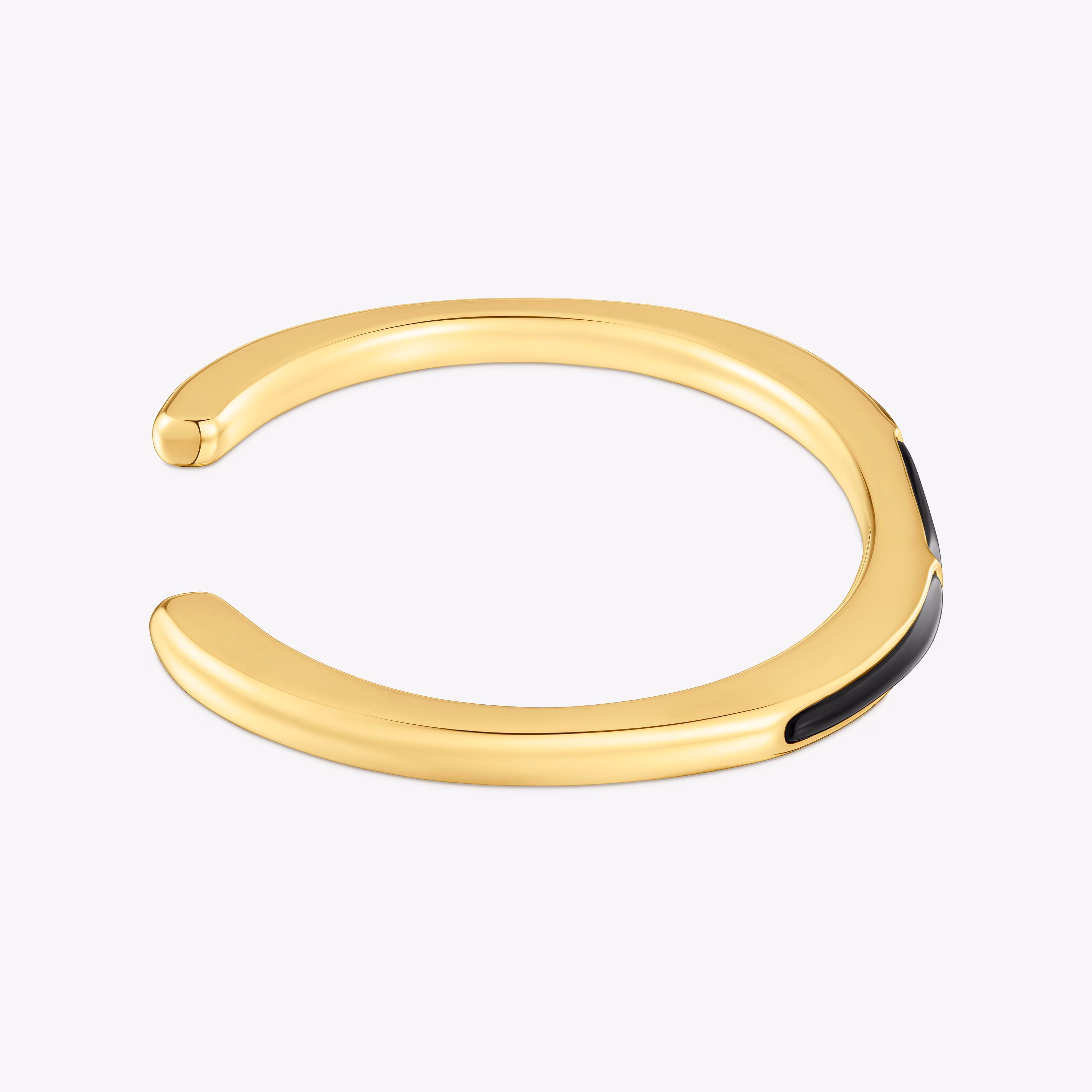 Pulsera esclava con baño de oro 18 kt sobre plata y ónix  Line