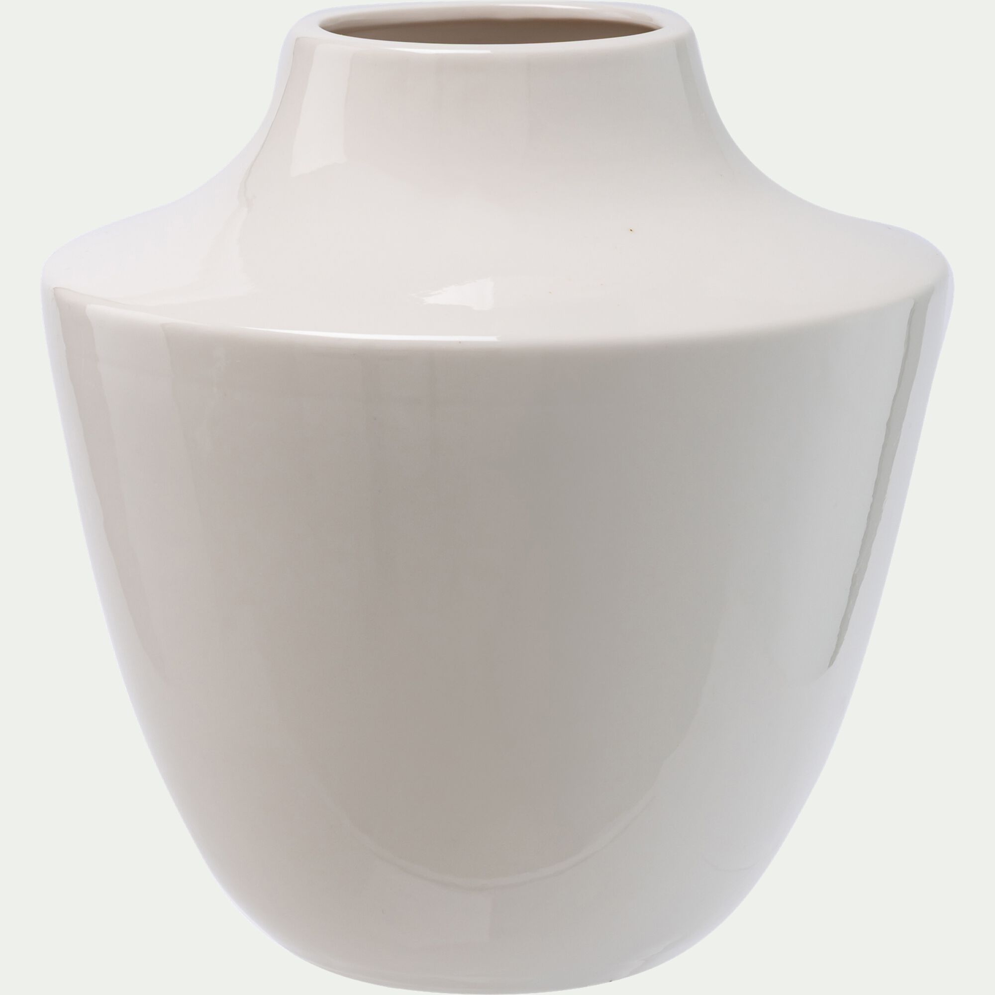 VANDIA - Vase classique en grès H24,3cm - blanc