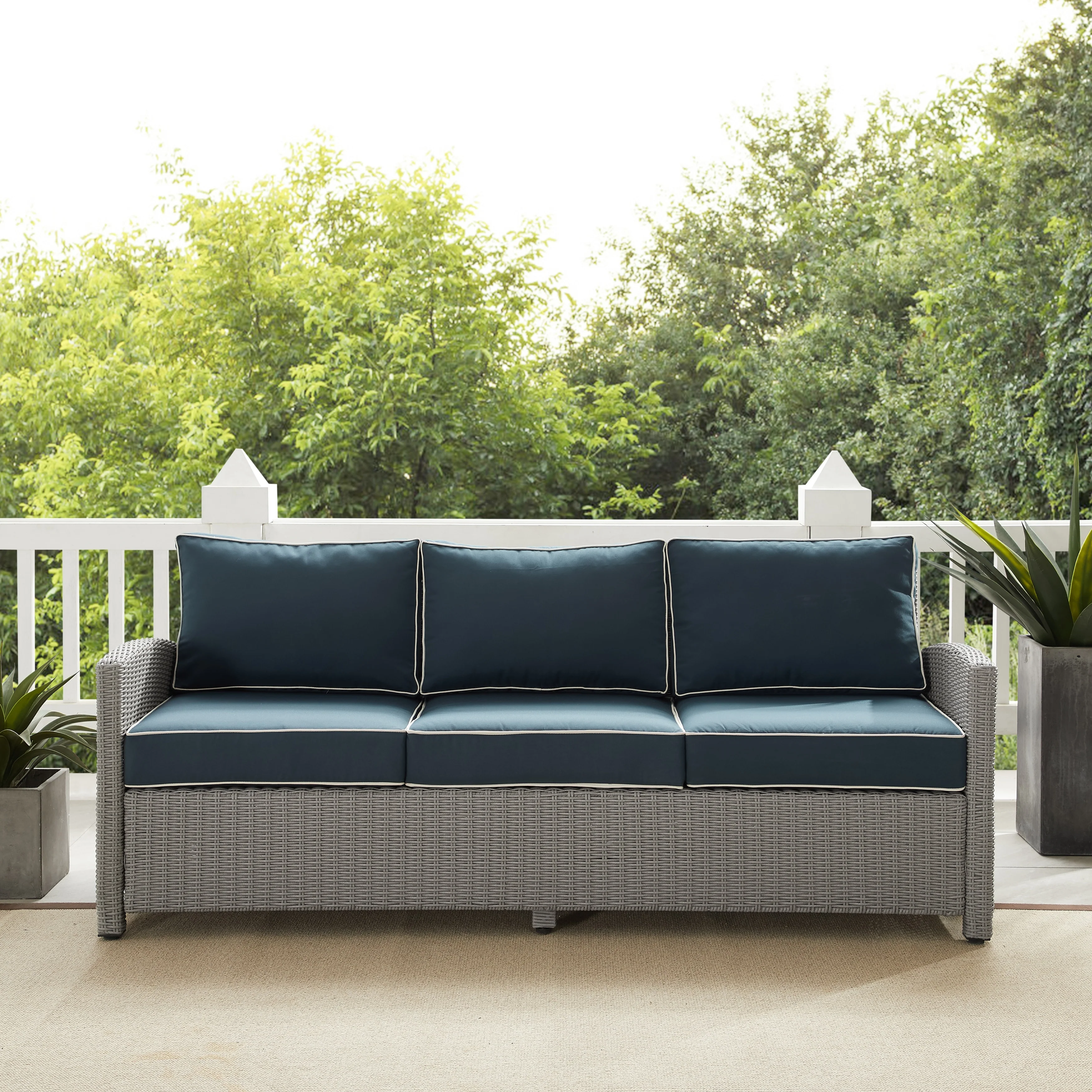 Bradenton Outdoor Wicker Sofa - 80.5 W x 31.75 D x 32.5 H